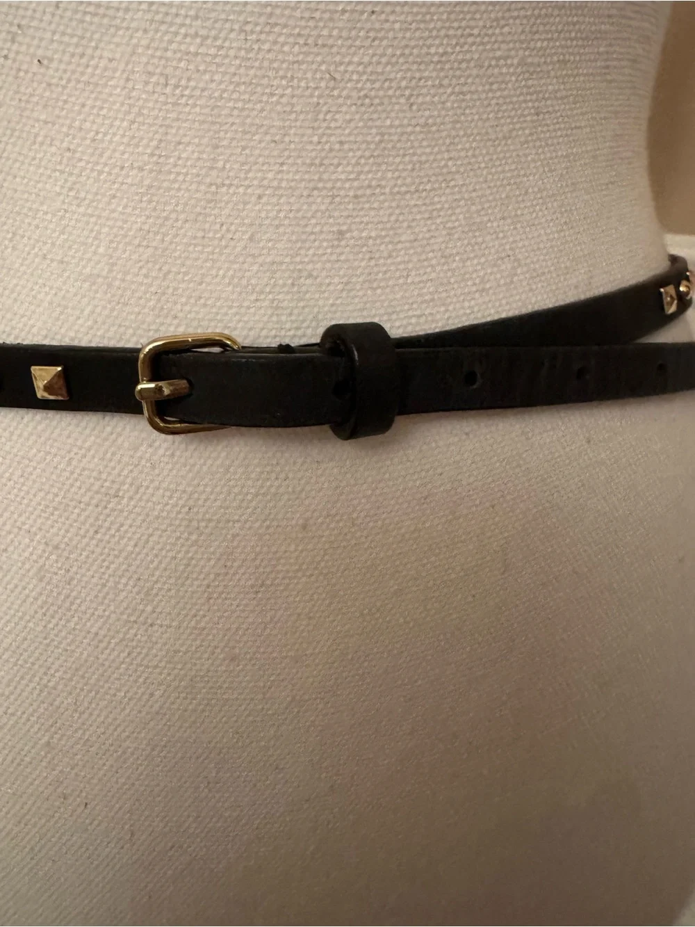 J. Crew Black Leather Double-Wrap Belt with Gold Studs - Picture 6 of 10